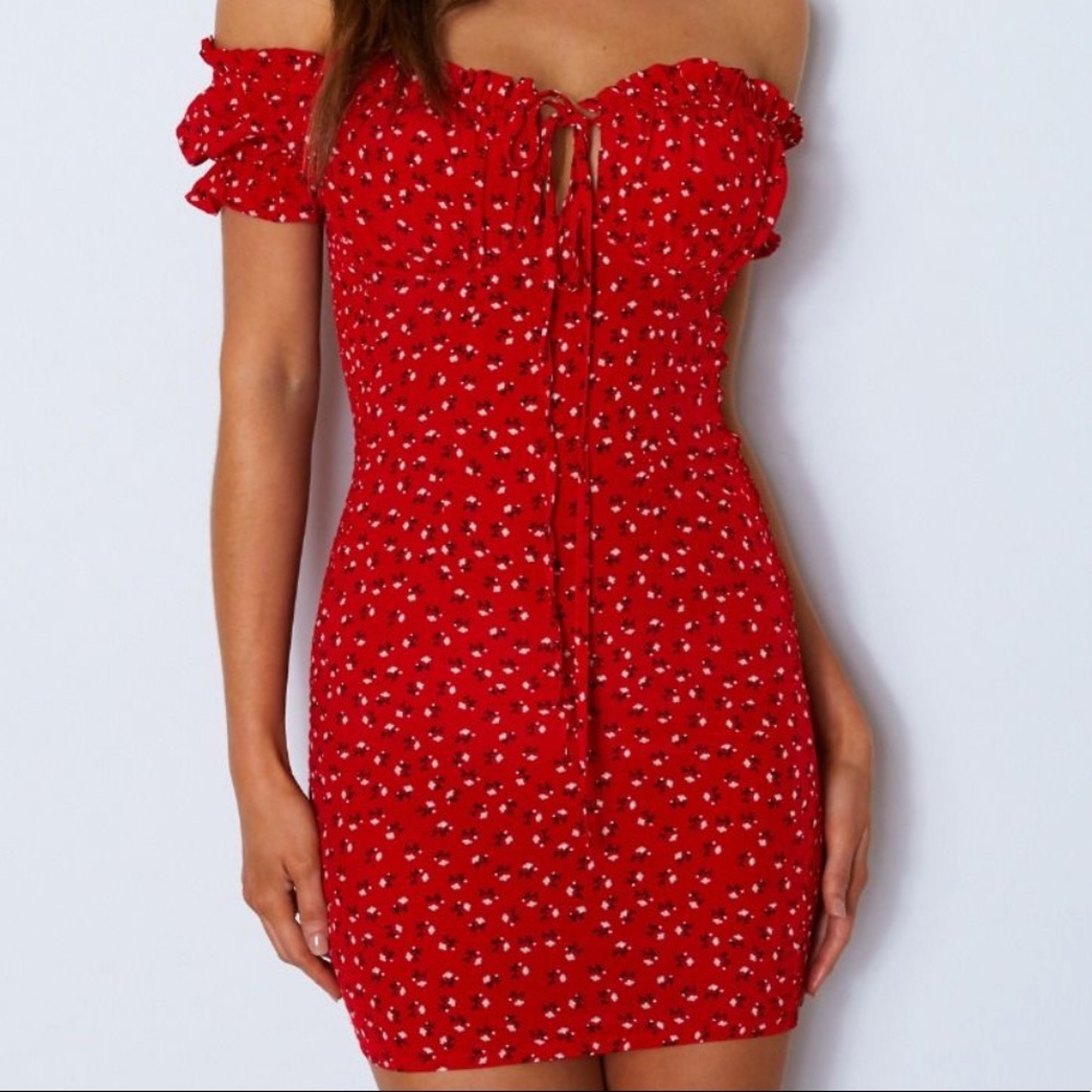 Force Of Nature Mini Dress Red Print